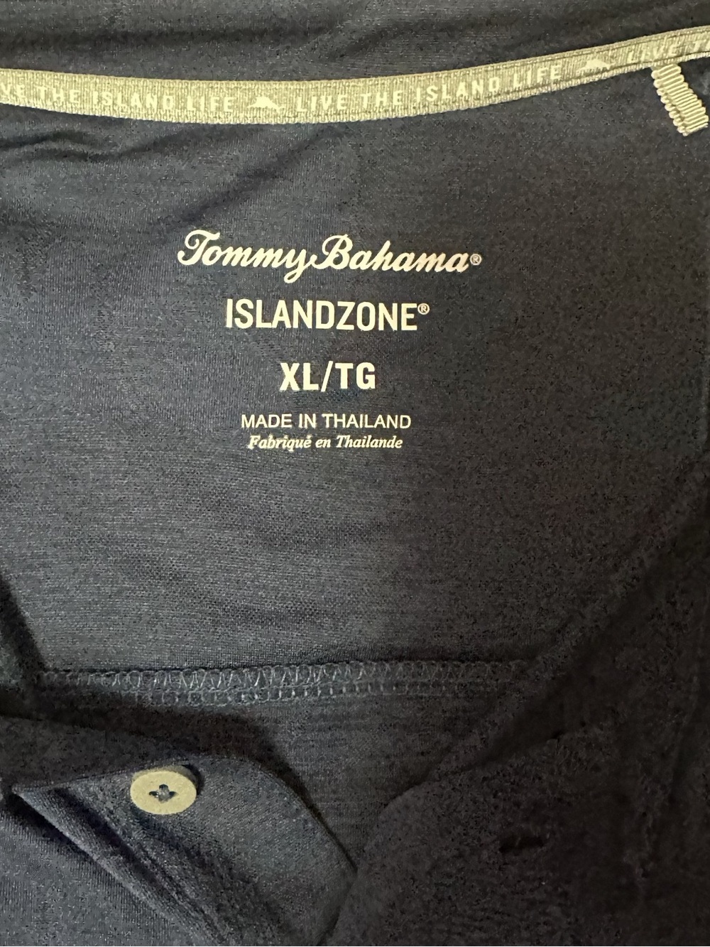 Tommy Bahama Men's Dark Navy Polo with Three-Button Placket - Picture 2 of 6